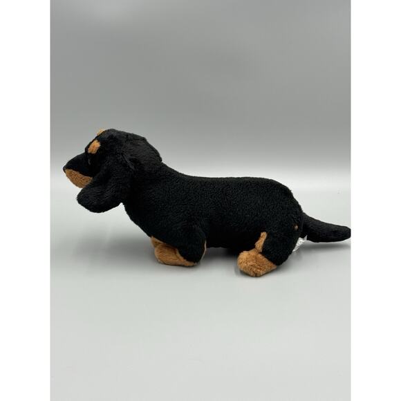 Animal Alley Dachshund Weiner Dog 12" Plush Black Brown Realistic Toys R Us - Picture 2 of 11